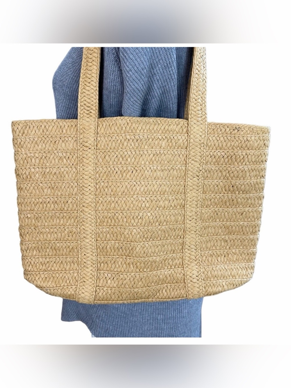 Draper James Tan Woven Tote Bag coastal beachy